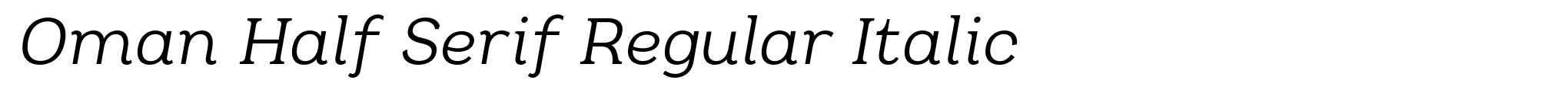 Oman Half Serif Regular Italic image